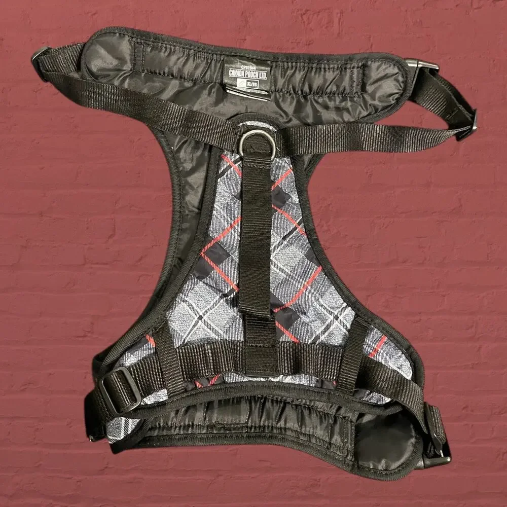 Canada Pooch XL Gray Plaid Dog Harness Water Resistant No Pull Pup Safety Vest